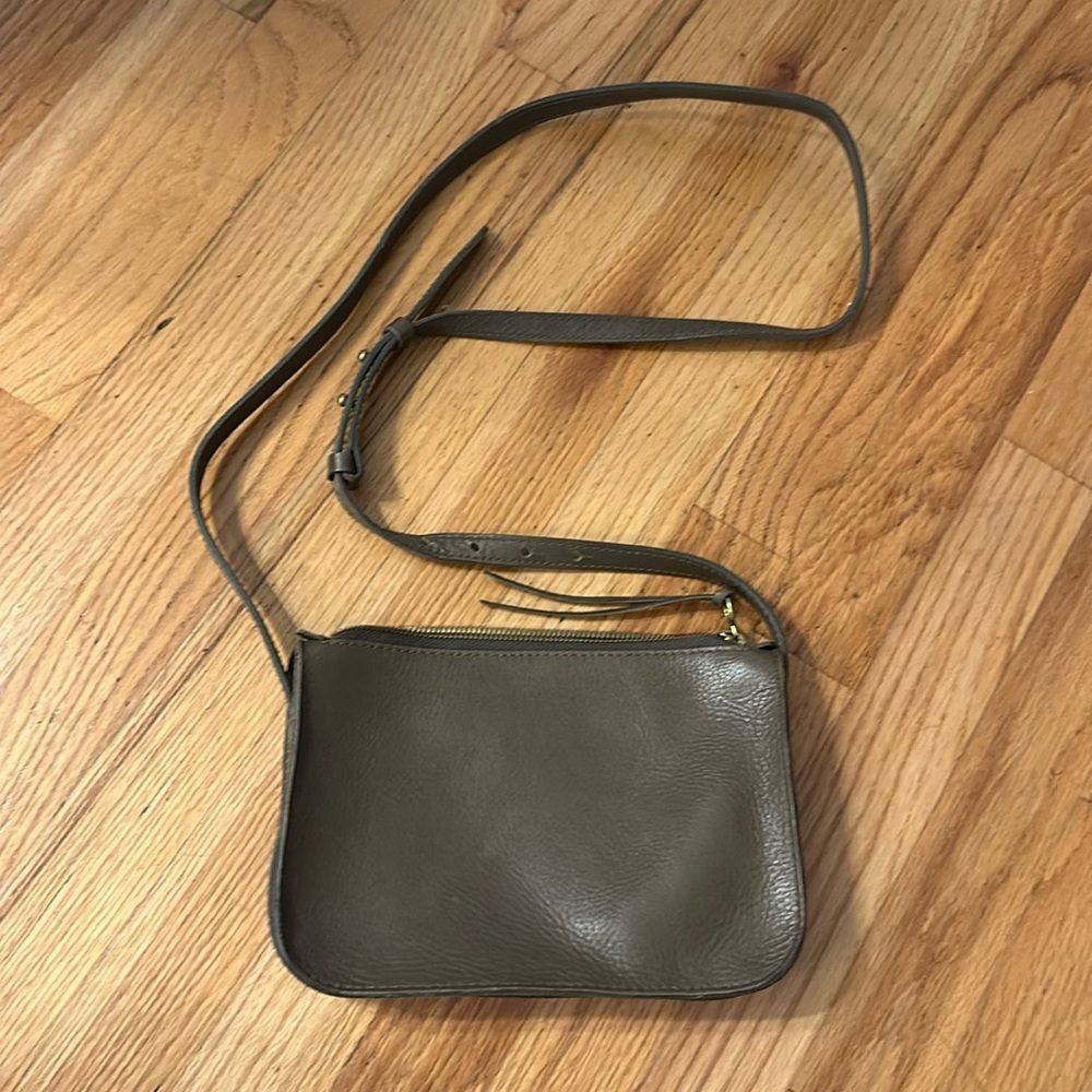 Madewell The Simple Crossbody Bag Olive Green Leather Shoulder Bag